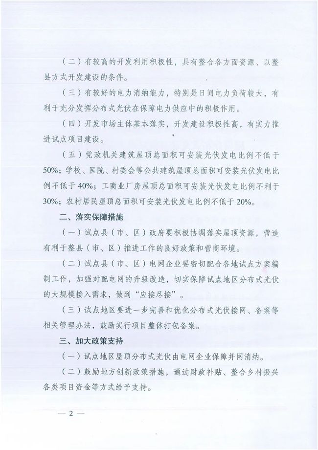 國家能源局綜合司關(guān)于報送整縣（市、區(qū)）屋頂分布式光伏開發(fā)試點(diǎn)方案的通知